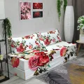 Бескаркасный диван "Розы на белом фоне"