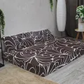 Бескаркасный диван "Черно-белые цветы"