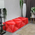 Бескаркасный диван "Красная кожа"