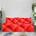 Бескаркасный диван "Красная кожа"