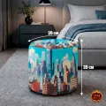 Пуфик в прихожую "Город мультфильм"